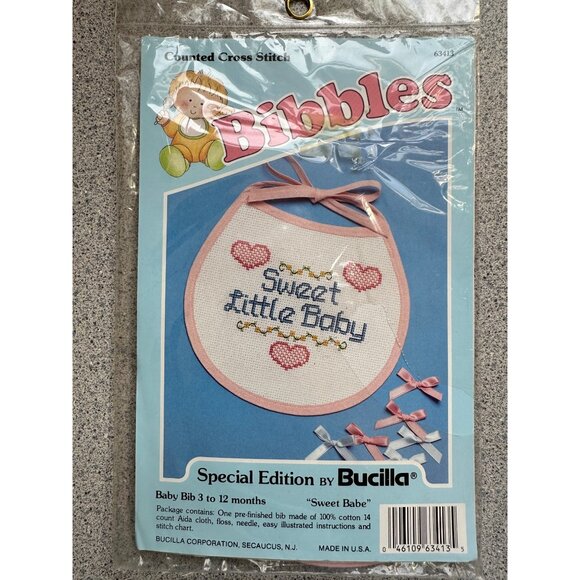 Bucilla Cross Stitch Bibbles Special Edition 4 packs New Cats Bears Animals Baby - Picture 2 of 4